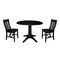 International Concepts Round 42 in Round Top Pedestal Table with 2 Chairs, Black, 42 in W, 42 in L, 30.3 in H, Wood, Black K46-42DPT-27B-C61-2 - alternate 1